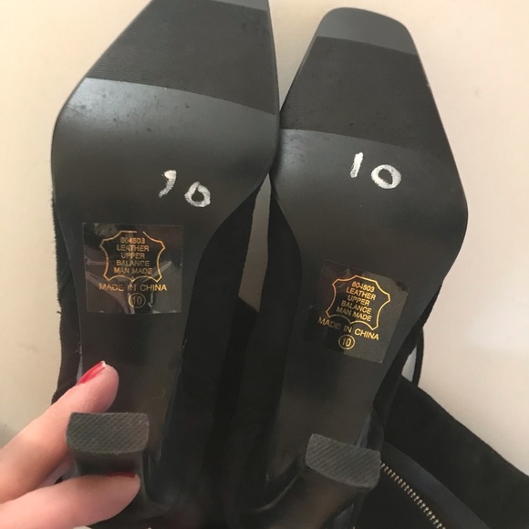 Classified size 10 black boots faux Suede  heeled double zip NWOT - Picture 9 of 13